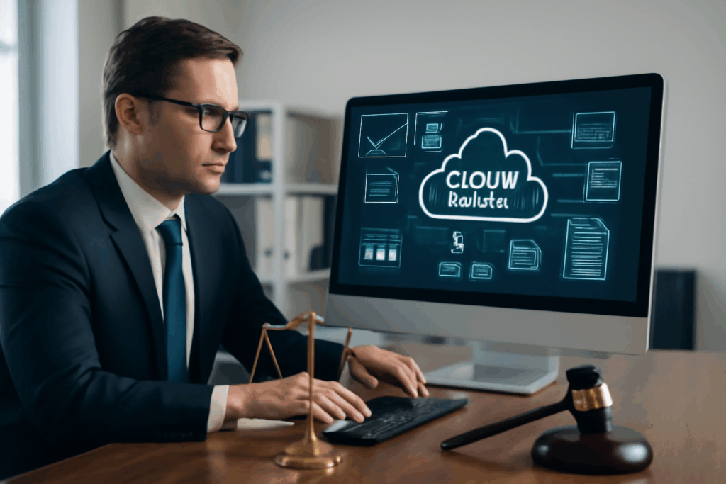 Representación de abogado usando herramientas cloud.