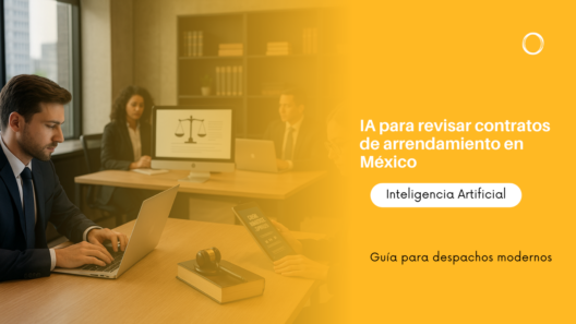 Equipo de abogados en una oficina; IA para revisar contratos de arrendamiento en México.