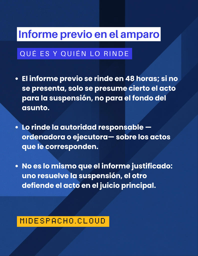 Informe previo en el amparo