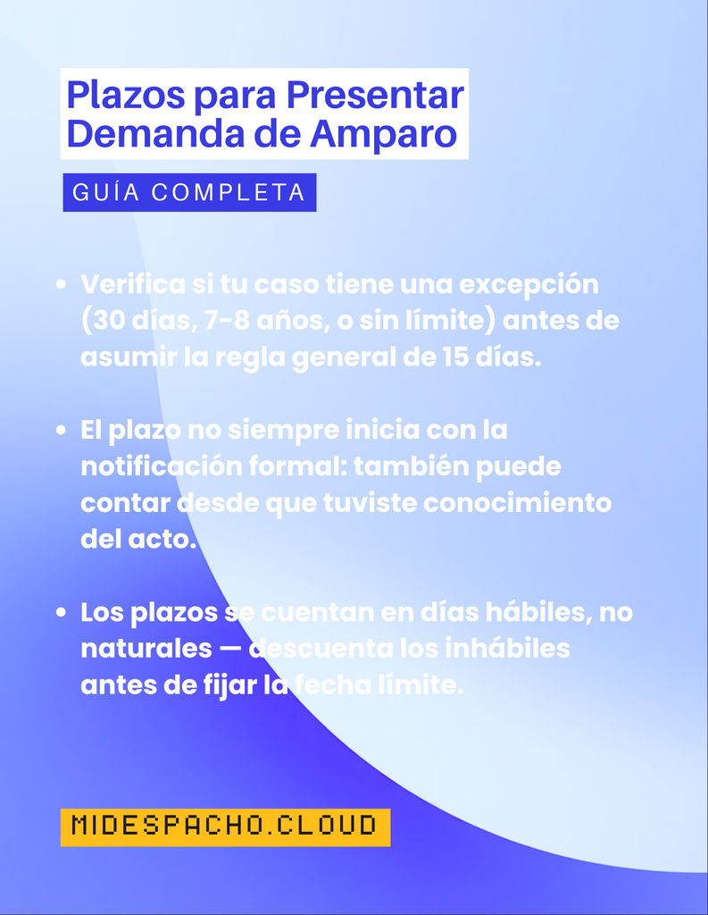 Plazos para presentar demanda de amparo